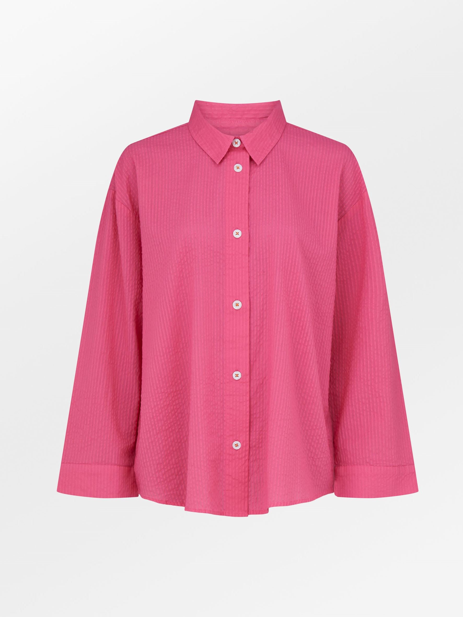 Becksöndergaard, Seersucker Wide Shirt - Hot Pink, archive, homewear, sale, homewear, sale, archive