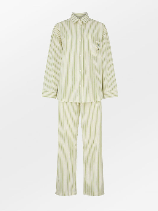 Becksöndergaard, Suri Pyjamas Set - Off White/Green, archive, homewear, homewear, archive, black week, black week