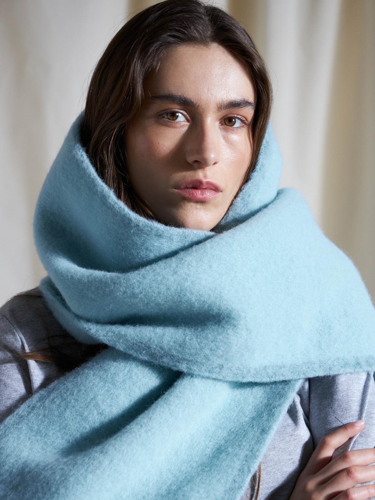 Solid Yuta Scarf - Turquoise OneSize BeckSöndergaard