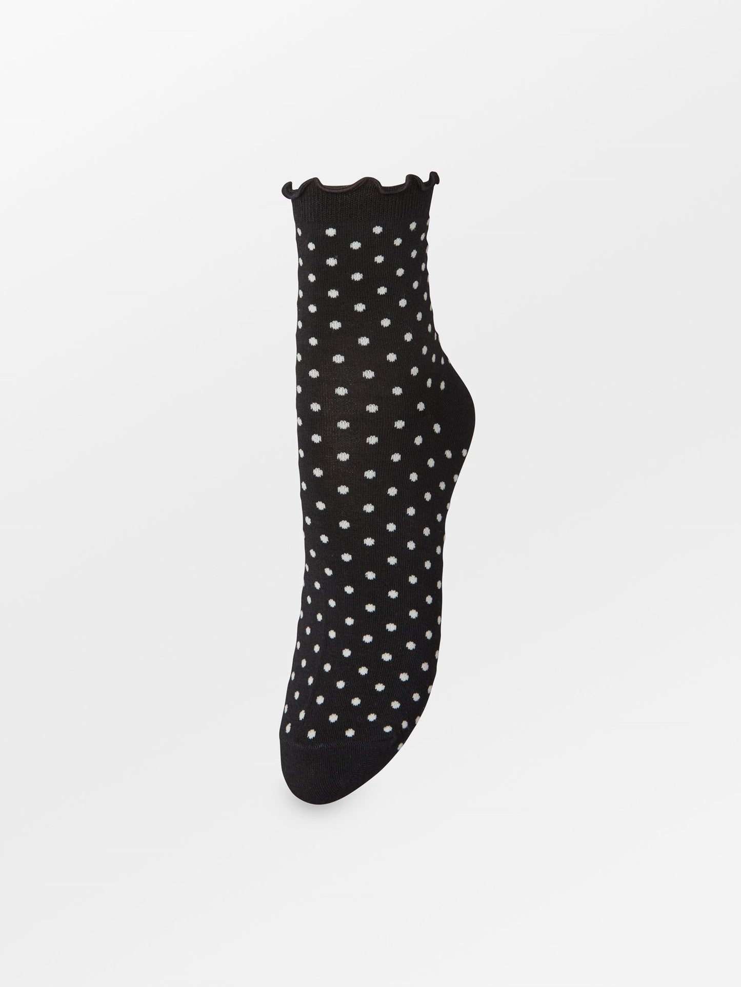Becksöndergaard, Dotted Frilla Short Sock - Black, socks, socks