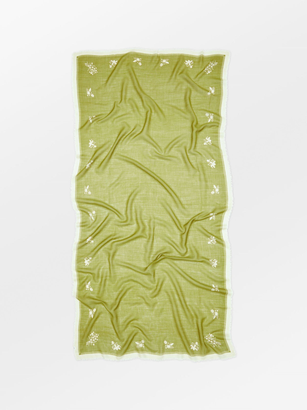 Becksöndergaard, Flostella Siw Scarf - Golden Cypress Green, scarves, scarves, scarves