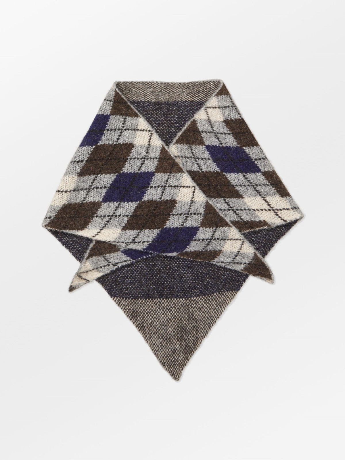 Becksöndergaard, Argyle Triangle Scarf - Light Grey Melange, scarves, scarves, scarves