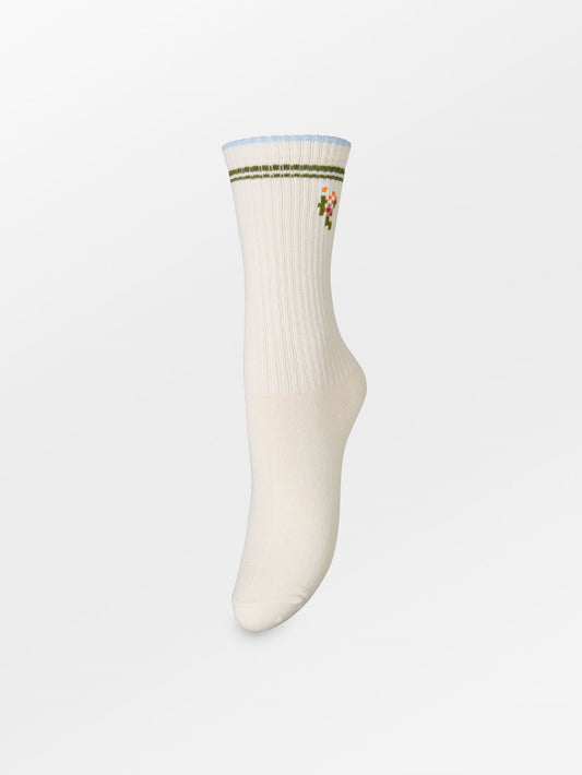 Becksöndergaard, Tilea Sporty Cotta Sock - White/LightBlue, spring summer 2027x