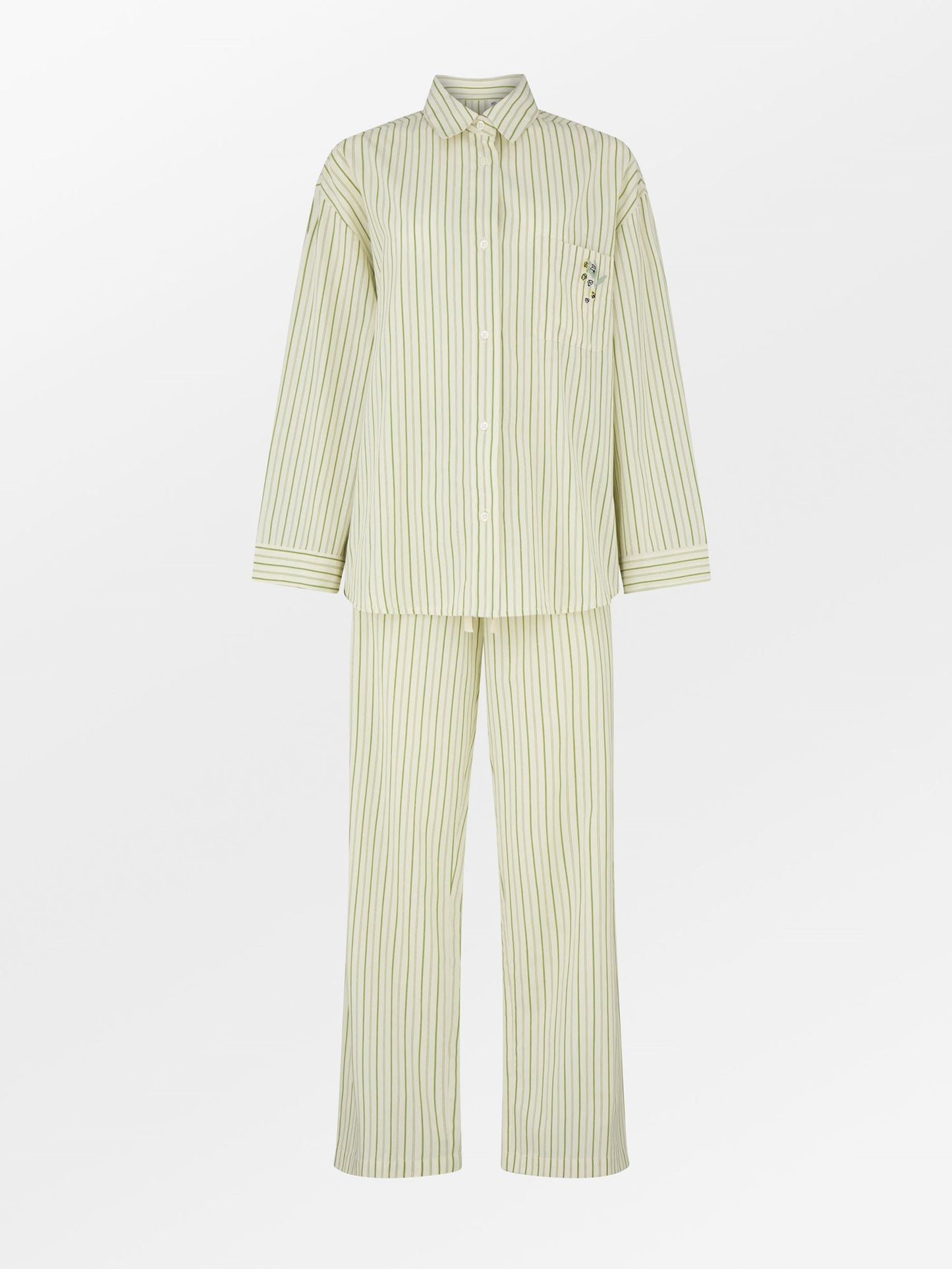 Becksöndergaard, Suri Pyjamas Set - Off White/Green, archive, homewear, homewear, archive, black week, black week