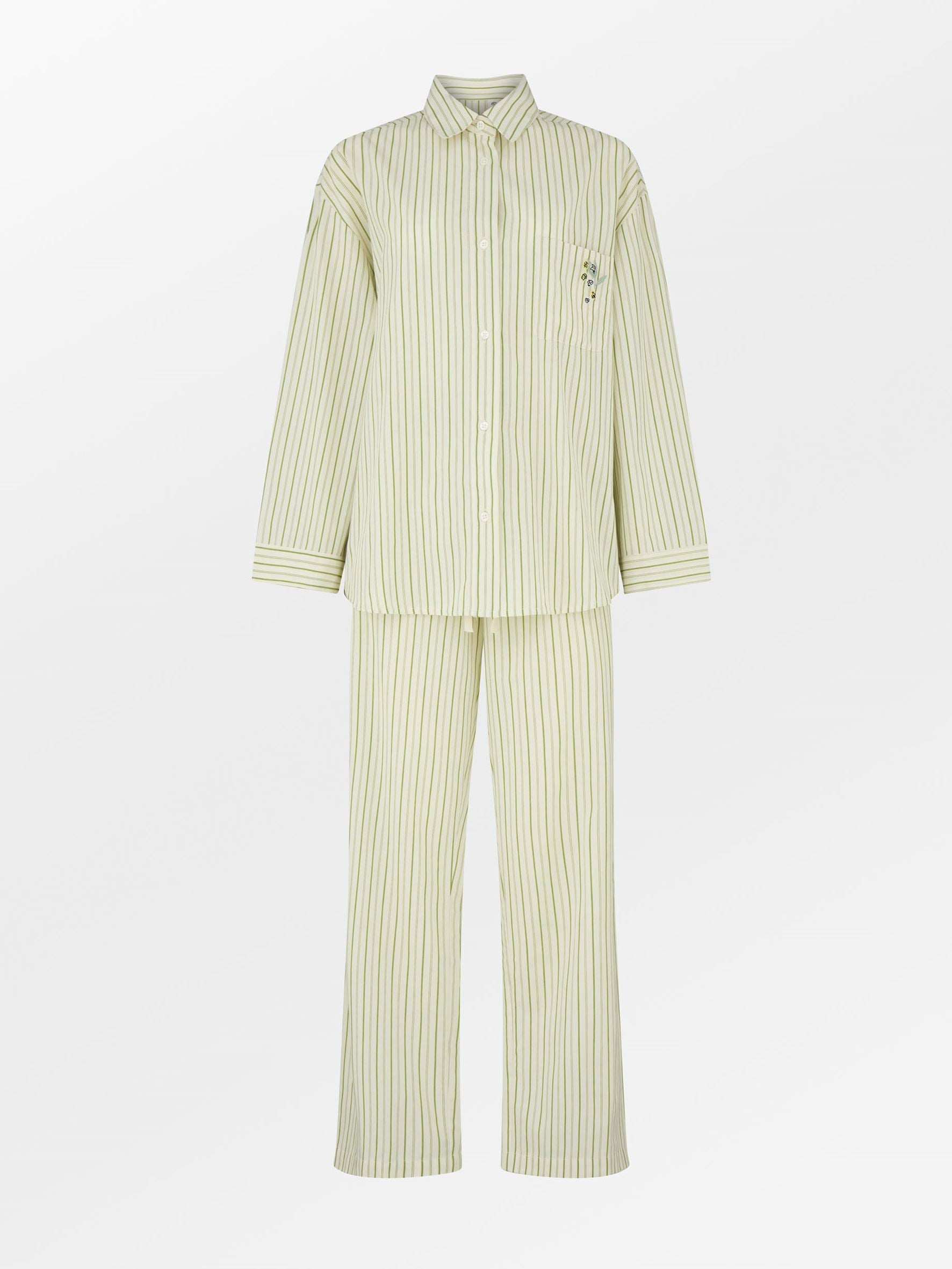 Becksöndergaard, Suri Pyjamas Set - Off White/Green, archive, homewear, homewear, archive, black week, black week