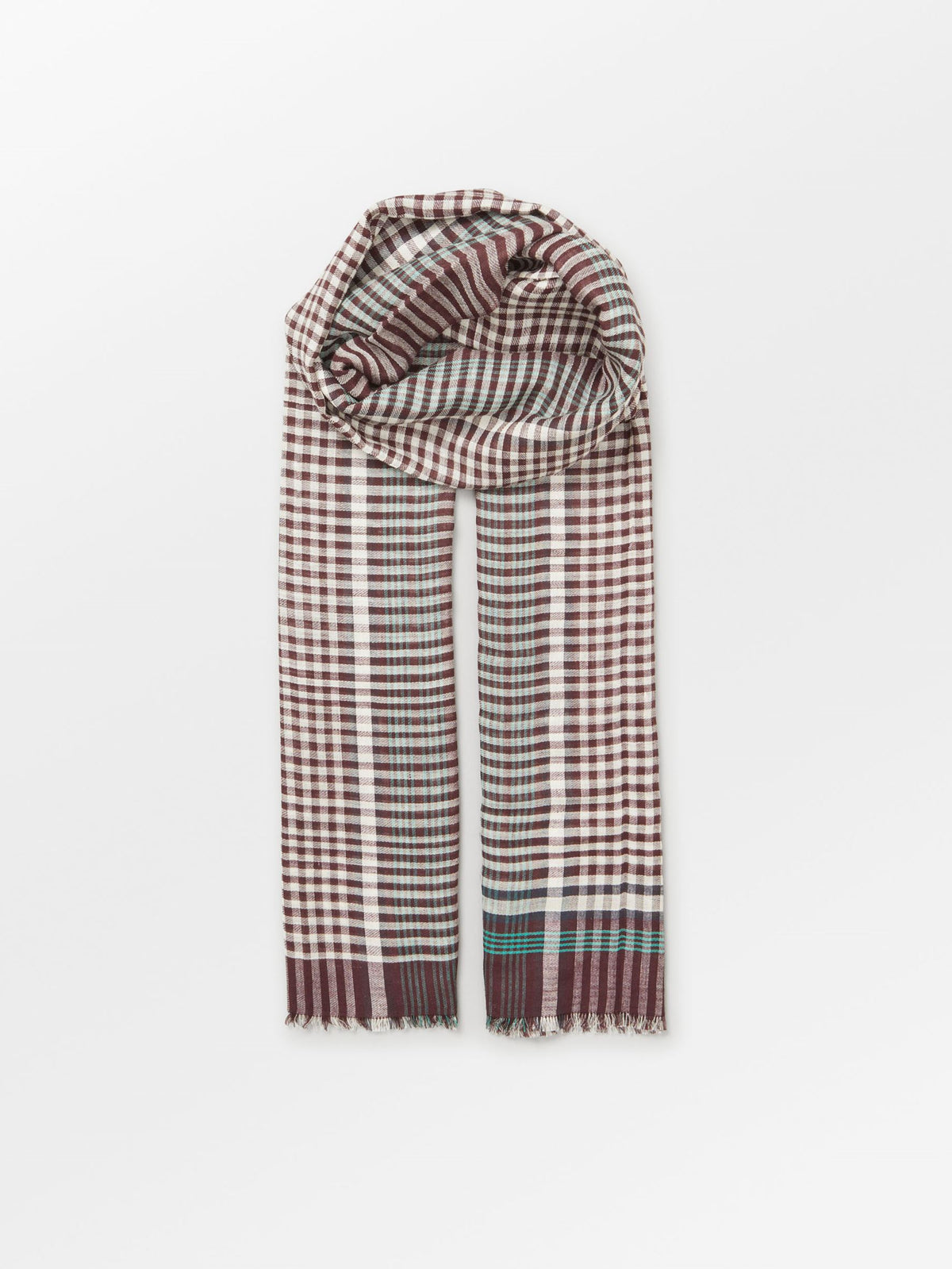 Becksöndergaard, Checkia Cowea Scarf  - Fig Red, scarves, scarves