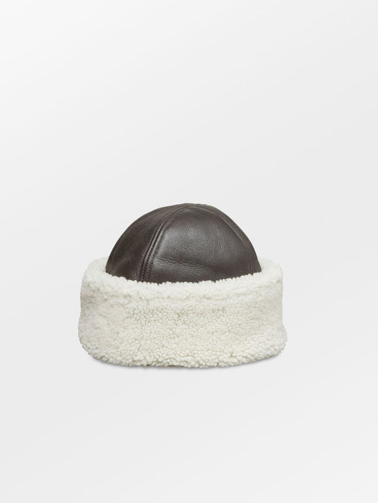 Becksöndergaard, Dora Smooth Shearling Hat - Dark Chocolate, accessories, accessories
