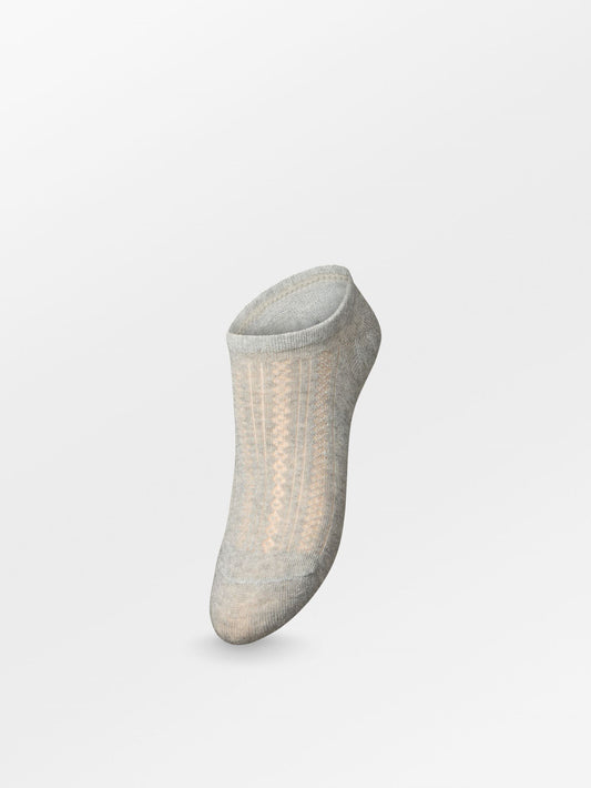 Becksöndergaard, Crochia Cotta Sneakie Sock - Light Grey Melange, mid season sale, mid season sale