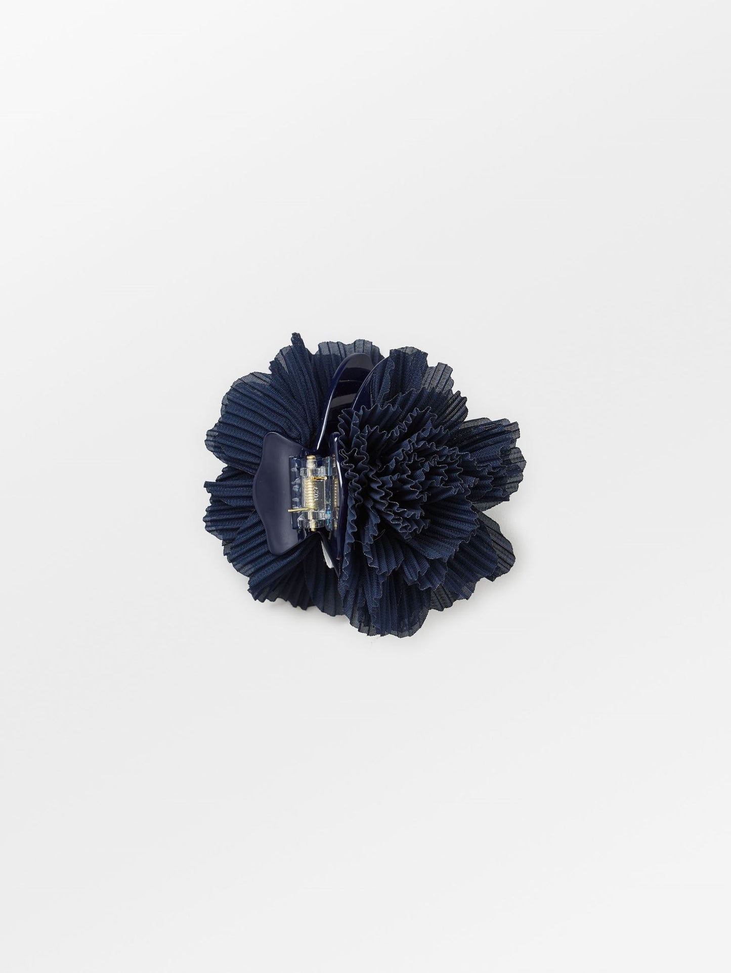 Plissé Flower Hair Claw - Navy Blue OneSize BeckSöndergaard