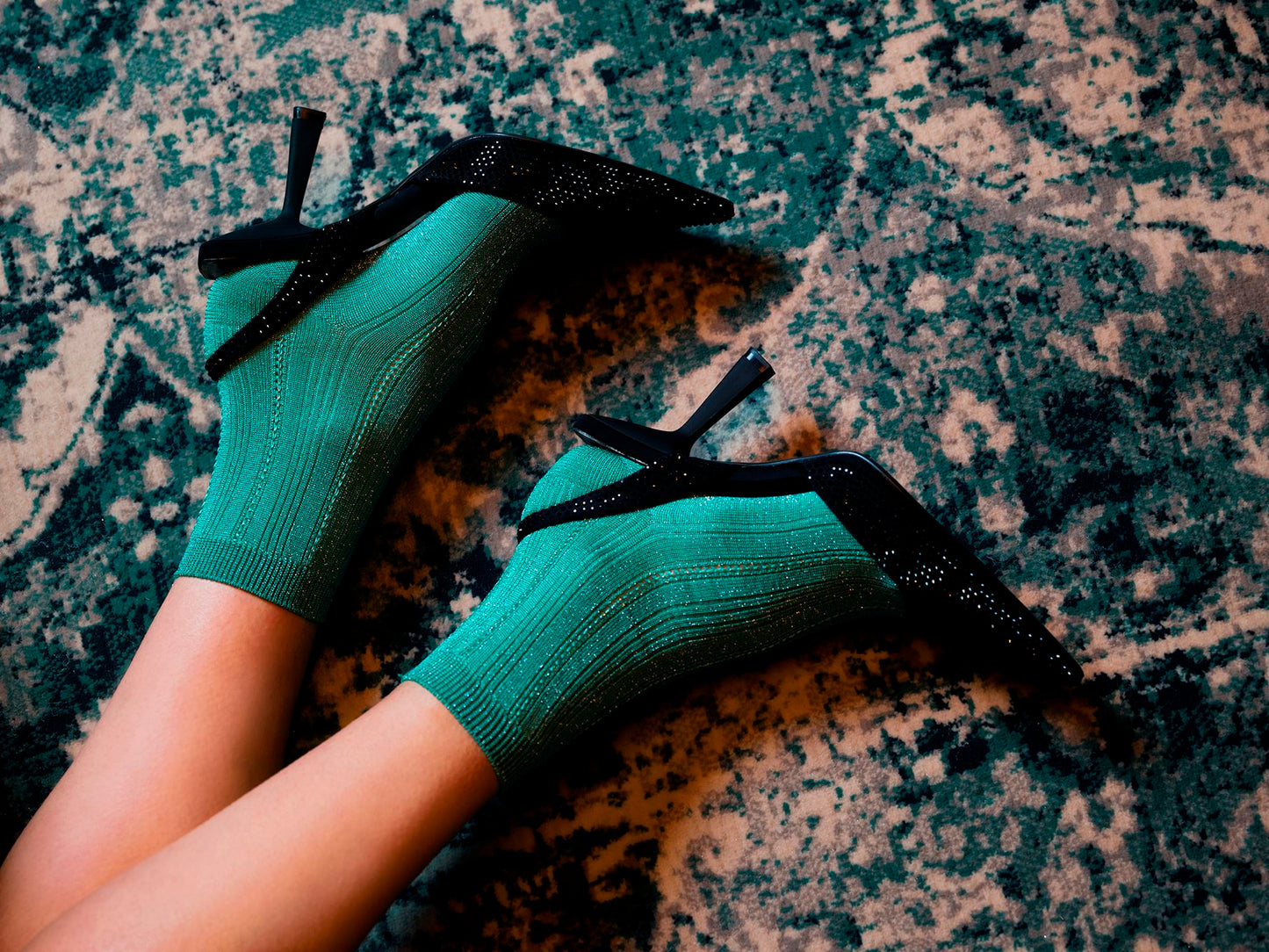Glitter Drake Sock - Irish Green Socks BeckSöndergaard