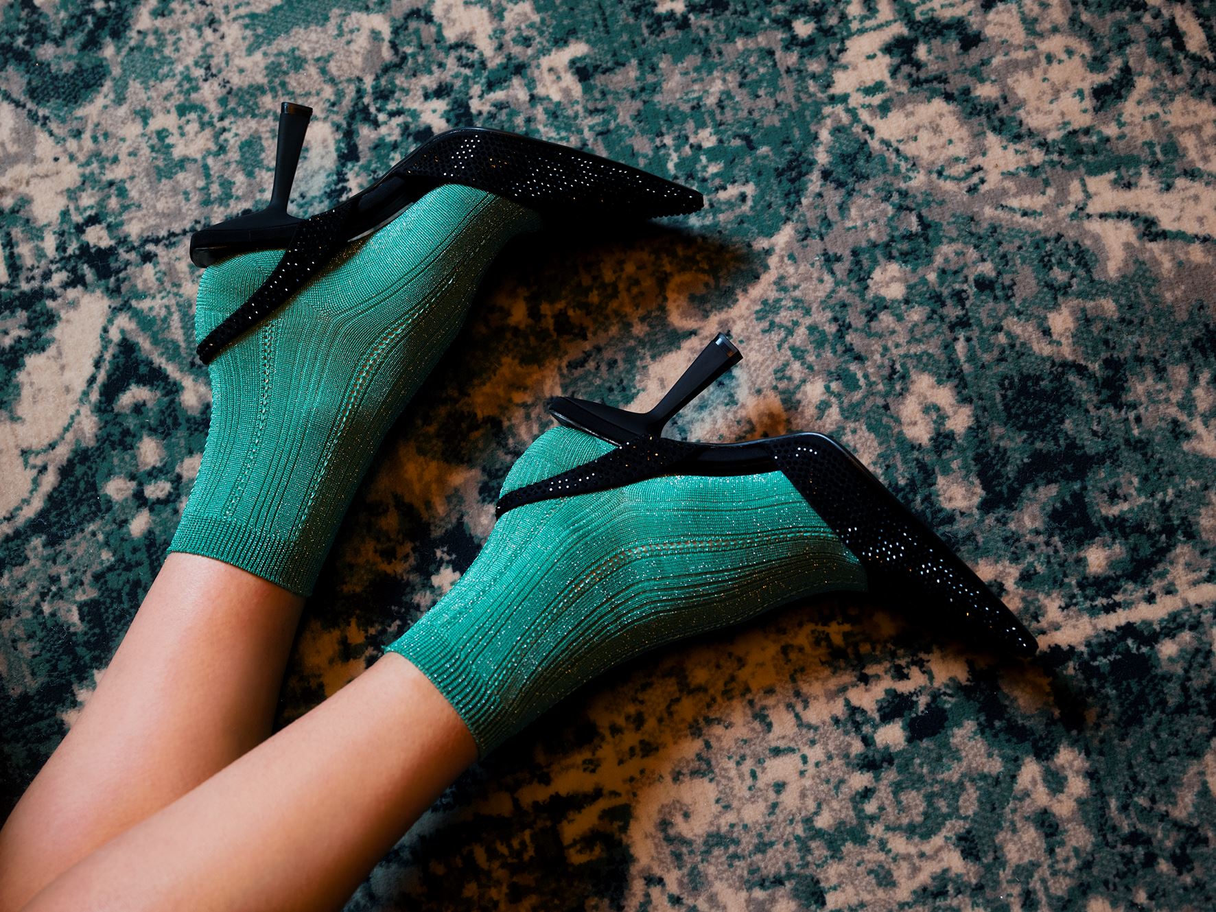 Glitter Drake Sock - Irish Green Socks BeckSöndergaard