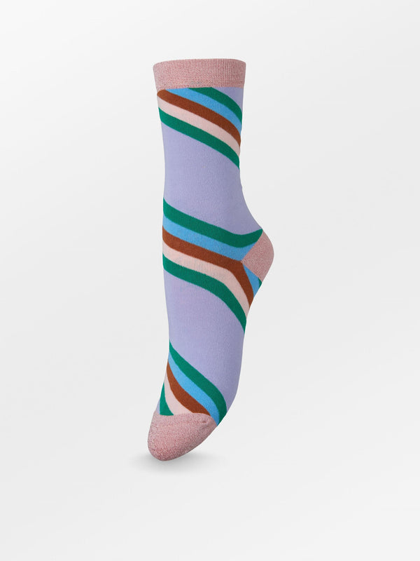 Becksöndergaard, Oblique Striped sock - Lavender, sale, sale