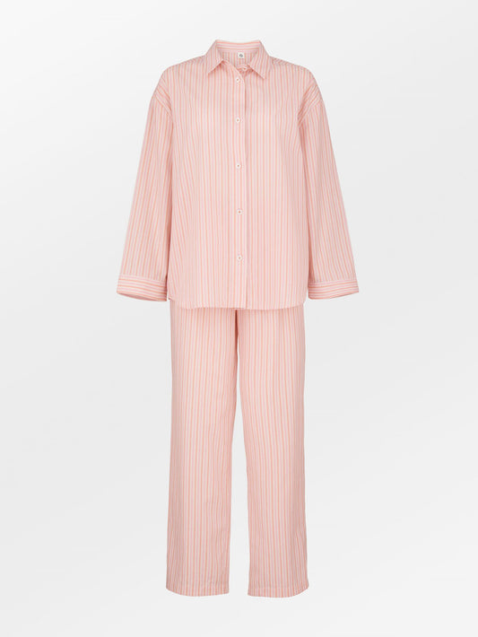 Becksöndergaard, Stripel Pyjamas Set - Peach Whip Pink, homewear, homewear